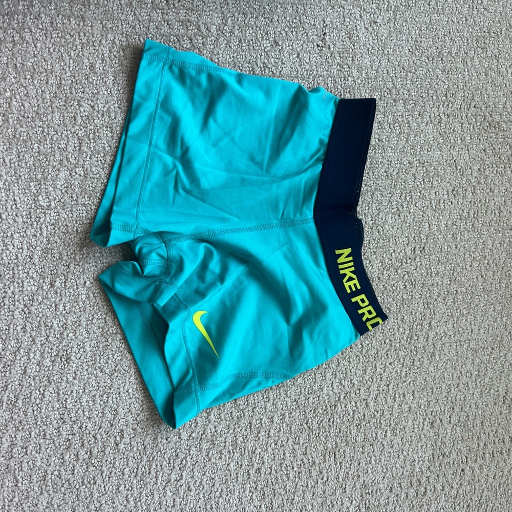 Nike Pro Teal and Navy Shorts
